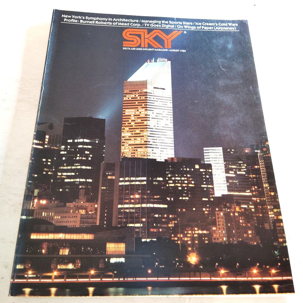 Delta SKY August 1985 In-Flight Magazine - Paper Airplanes, NYC Architecture